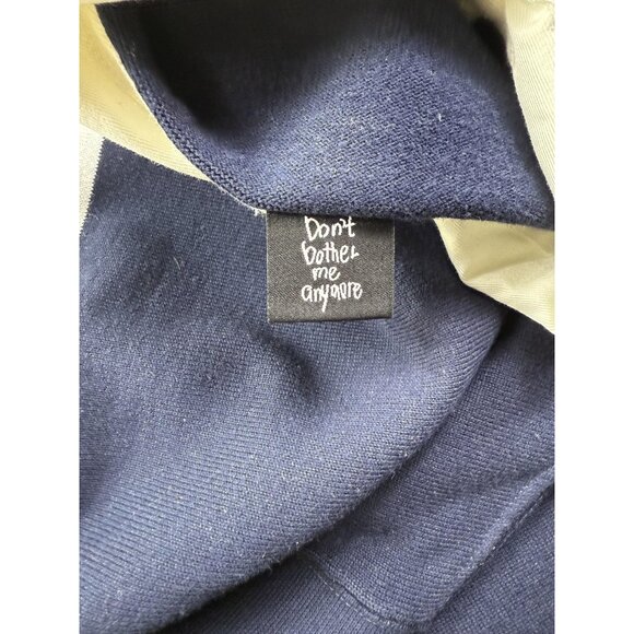 Wasted Youth Rugby Shirt Mens Large Navy Gray Long Sleeve Stripe Cotton - Picture 4 of 10